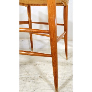 ANTICA COPPIA SEDIE CHIAVARINE 1960 DESIGN POLTRONA CHAIR LEGNO PAGLIA VINTAGE