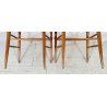 ANTICA COPPIA SEDIE CHIAVARINE 1960 DESIGN POLTRONA CHAIR LEGNO PAGLIA VINTAGE