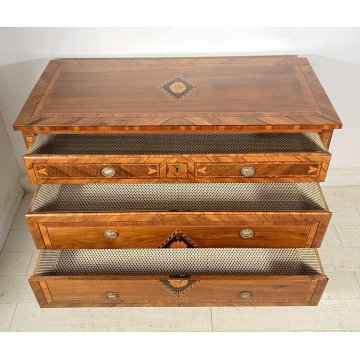 ANTICO RARISSIMO COMO LEGNO NOCE INTARSIATO DIRETTORIO 1800 CASSETTONE OLD EPOCA