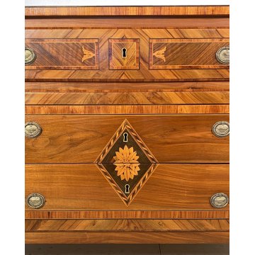 ANTICO RARISSIMO COMO LEGNO NOCE INTARSIATO DIRETTORIO 1800 CASSETTONE OLD EPOCA