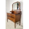ANTICO COMO LEGNO MOGANO INTARSIATO TOILETTE INGLESE FINE 1800 SPECCHIO BAGNO 