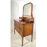 ANTICO COMO LEGNO MOGANO INTARSIATO TOILETTE INGLESE FINE 1800 SPECCHIO BAGNO 