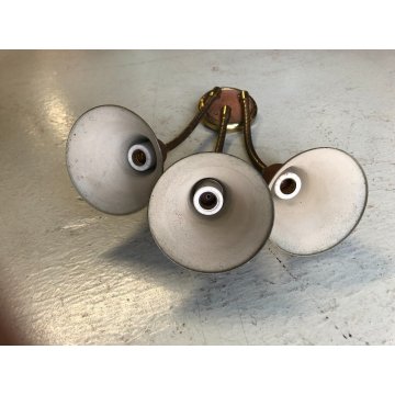 3 APPLIQUE VINTAGE WALL LAMP 3 BRACCI STELO FLESSIBILE OTTONE PARALUME CAMPANA