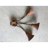 3 APPLIQUE VINTAGE WALL LAMP 3 BRACCI STELO FLESSIBILE OTTONE PARALUME CAMPANA