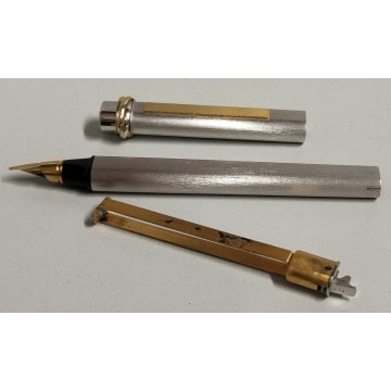 PENNA STILOGRAFICA Cartier Vendome TRINITY ACCIAIO ORO vintage OLD FOUNTAIN PEN
