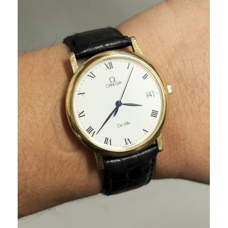 OMEGA De Ville OROLOGIO POLSO vintage ORO MASSICCIO 18k WRIST WATCH ref 196.2432