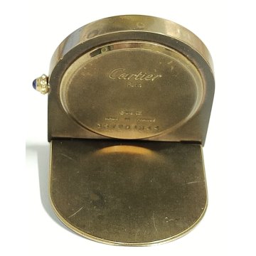 Must de Cartier OROLOGIO TAVOLO quartz SVEGLIA VIAGGIO BLU ORO vintage BOX 535