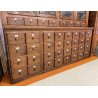 ANTICA CREDENZA FARMACIA 40 CASSETTI 4 ANTE 1800 LEGNO NOCE CASSETTIERA VETRINA