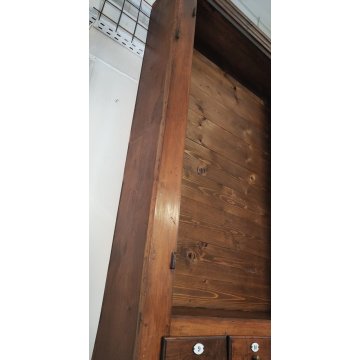 ANTICA CREDENZA FARMACIA 40 CASSETTI 4 ANTE 1800 LEGNO NOCE CASSETTIERA VETRINA