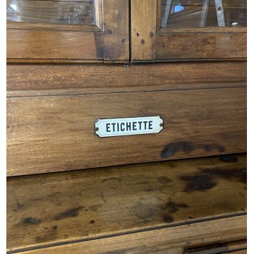 ANTICA CREDENZA FARMACIA 20 CASSETTI 10 ANTE 1800 LEGNO NOCE CASSETTIERA VETRINA