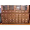 ANTICO NEGOZIO FARMACIA 60 CASSETTI 14 ANTE 1800 BANCONE LEGNO NOCE CASSETTIERA