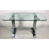 TAVOLO SCRIVANIA DESIGN VETRO ACCIAIO FORMANOVA GIANNI MOSCATELLI TABLE GLASS 