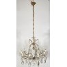 LAMPADARIO SOFFITTO MARIA TERESA LIBERTY VETRO PRIMI 1900 GOCCE LAMP 11 LUCI OLD