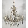 LAMPADARIO SOFFITTO MARIA TERESA LIBERTY VETRO PRIMI 1900 GOCCE LAMP 11 LUCI OLD