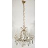 LAMPADARIO SOFFITTO MARIA TERESA LIBERTY VETRO PRIMI 1900 GOCCE LAMP 11 LUCI OLD