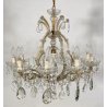 LAMPADARIO SOFFITTO MARIA TERESA LIBERTY VETRO PRIMI 1900 GOCCE LAMP 11 LUCI OLD