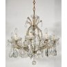 LAMPADARIO SOFFITTO MARIA TERESA LIBERTY VETRO PRIMI 1900 GOCCE LAMP 11 LUCI OLD