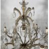 LAMPADARIO SOFFITTO MARIA TERESA LIBERTY VETRO PRIMI 1900 GOCCE LAMP 11 LUCI OLD