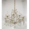 LAMPADARIO SOFFITTO MARIA TERESA LIBERTY VETRO PRIMI 1900 GOCCE LAMP 11 LUCI OLD