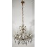 LAMPADARIO SOFFITTO MARIA TERESA LIBERTY VETRO PRIMI 1900 GOCCE LAMP 11 LUCI OLD
