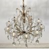 LAMPADARIO SOFFITTO MARIA TERESA LIBERTY VETRO PRIMI 1900 GOCCE LAMP 11 LUCI OLD