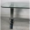 TAVOLO SCRIVANIA DESIGN VETRO ACCIAIO FORMANOVA GIANNI MOSCATELLI TABLE GLASS 