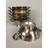 SET 6 PICCOLA ZUPPIERA ALPACCA Bajoni Tagliabue VINTAGE STORICO HOTEL ANNI '30