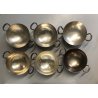 SET 6 PICCOLA ZUPPIERA ALPACCA Bajoni Tagliabue VINTAGE STORICO HOTEL ANNI '30