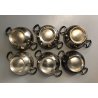 SET 6 PICCOLA ZUPPIERA ALPACCA Bajoni Tagliabue VINTAGE STORICO HOTEL ANNI '30