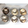 SET 6 PICCOLA ZUPPIERA ALPACCA Bajoni Tagliabue VINTAGE STORICO HOTEL ANNI '30