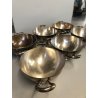 SET 6 PICCOLA ZUPPIERA ALPACCA Bajoni Tagliabue VINTAGE STORICO HOTEL ANNI '30