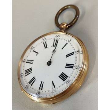 ANTICO OROLOGIO TASCA Junod Freres ORO 18k EPOCA 1800 taschino OLD POCKET WATCH
