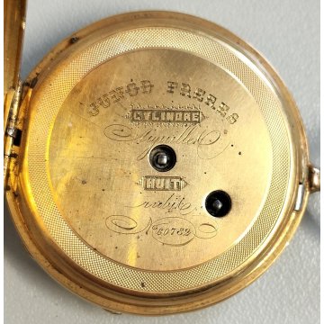 ANTICO OROLOGIO TASCA Junod Freres ORO 18k EPOCA 1800 taschino OLD POCKET WATCH