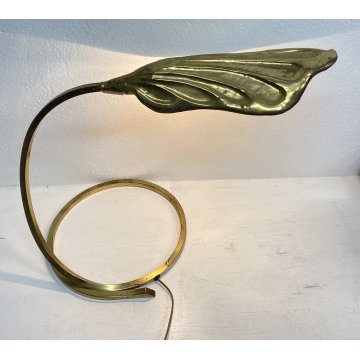 LAMPADA TAVOLO TOMMASO BARBI FOGLIA OTTONE SCRIVANIA DESIGN ANNI 70 TABLE LAMP