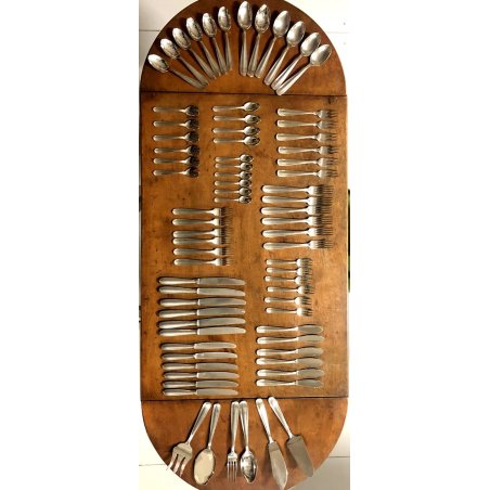 SERVIZIO POSATE TAVOLA VINTAGE 153 pz Sambonet Acciaio INOXILVER ART DECO'  '30