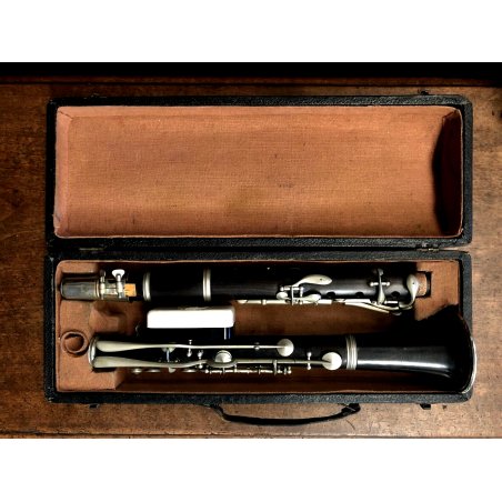 ANTICO Clarinetto LEGNO Buffet a Paris CUSTODIA STRUMENTO MUSICALE VINTAGE '900
