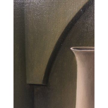 QUADRO OLIO TELA Roberto Masi NATURA MORTA VASI PRIMITIVISMO