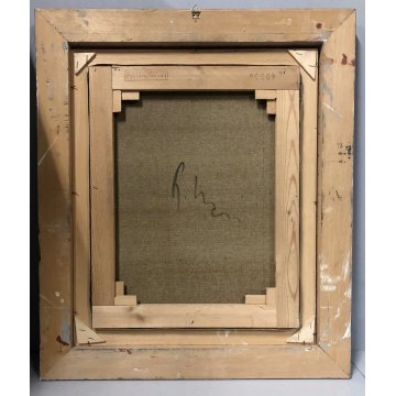 QUADRO OLIO TELA Roberto Masi NATURA MORTA VASI PRIMITIVISMO
