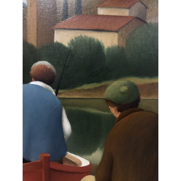 Stampa Su Tela Pescatori Con Barca – Quadro Paesaggio 60x80 Cm Senza Cornice, Decorazione Murale Per Soggiorno O Camera Da Letto