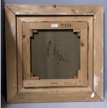 QUADRO OLIO TELA Roberto Masi PAESAGGIO CON BARCHE PESCATORI PRIMITIVISMO '900