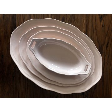 ANTICO SERVIZIO PIATTI 29 pz CERAMICA ROSA Verbano Laveno ART DECO BORDO MOSSO