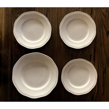 ANTICO SERVIZIO PIATTI 29 pz CERAMICA ROSA Verbano Laveno ART DECO BORDO MOSSO