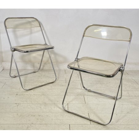COPPIA SEDIA PIEGHEVOLE Plia Giancarlo Piretti PER Anonima Castelli FUME' 1970