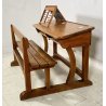 ANTICO BANCO DA SCUOLA ASILO LEGNO NOCE 1800 ABACO PALLOTTOLIERE LAVAGNA DESK