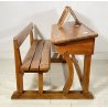 ANTICO BANCO DA SCUOLA ASILO LEGNO NOCE 1800 ABACO PALLOTTOLIERE LAVAGNA DESK