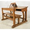 ANTICO BANCO DA SCUOLA ASILO LEGNO NOCE 1800 ABACO PALLOTTOLIERE LAVAGNA DESK