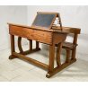 ANTICO BANCO DA SCUOLA ASILO LEGNO NOCE 1800 ABACO PALLOTTOLIERE LAVAGNA DESK