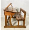 ANTICO BANCO DA SCUOLA ASILO LEGNO NOCE 1800 ABACO PALLOTTOLIERE LAVAGNA DESK