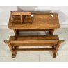 ANTICO BANCO DA SCUOLA ASILO LEGNO NOCE 1800 ABACO PALLOTTOLIERE LAVAGNA DESK