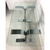 TAVOLO SCRIVANIA DESIGN VETRO ACCIAIO FORMANOVA GIANNI MOSCATELLI TABLE GLASS 